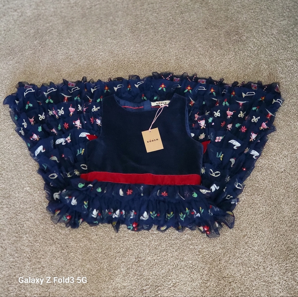 ♥️NWT♥️ BODEN GIRLS TWELVE DAYS OF CHRISTMAS DRESS